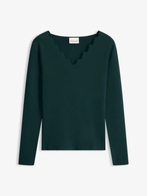 Cienki sweter z lejącej mieszanki wiskozy BonPrix zielony