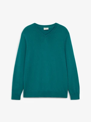 Cienki sweter o kroju regular fit BonPrix niebieski