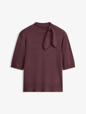 Cienki sweter z miękkiej mieszanki wiskozy BonPrix fioletowy