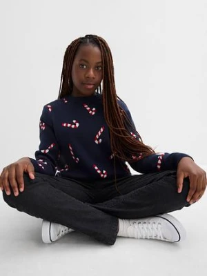 Cienki sweter z motywem bożonarodzeniowym bonprix