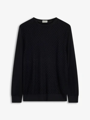 Cienki sweter z wysokogatunkową wełną merino BonPrix czarny