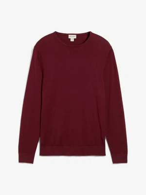 Cienki sweter z wysokogatunkowej wełny merino BonPrix czerwony