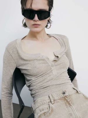 Cienki top z długim rękawem i guzikami PATRIZIA PEPE