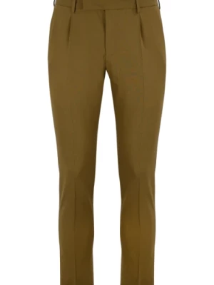 Cienkie brązowe spodnie z wełny PT Torino