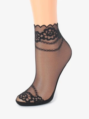 Cienkie skarpetki damskie z kwiatowym wzorem U23 Marilyn