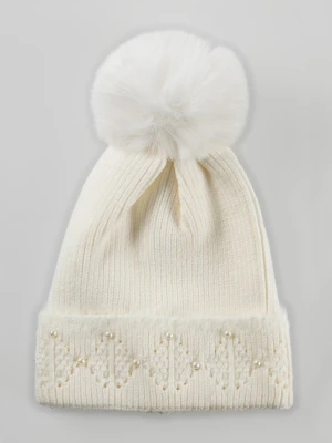 Ciepła czapka z pomponem i kryształkami Top Secret