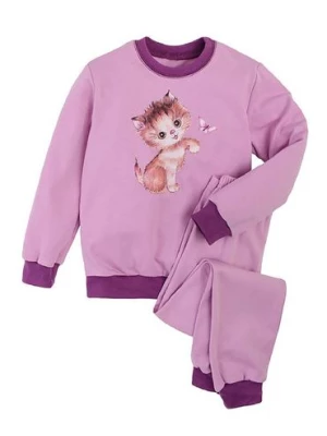 Ciepła dziewczęca piżama fioletowa Tup Tup- kotek
