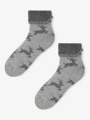 Ciepłe skarpetki damskie w skaczące renifery Angora Terry X31 Marilyn