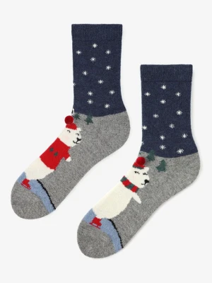 Ciepłe skarpetki damskie z misiami polarnymi Angora No Terry X39 Marilyn