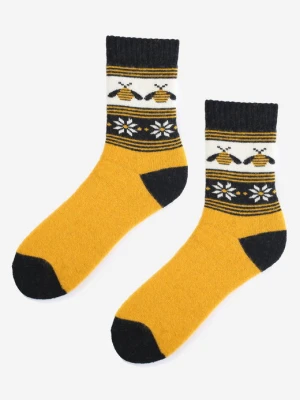 Ciepłe skarpetki damskie z pszczołami Terry T33 Marilyn