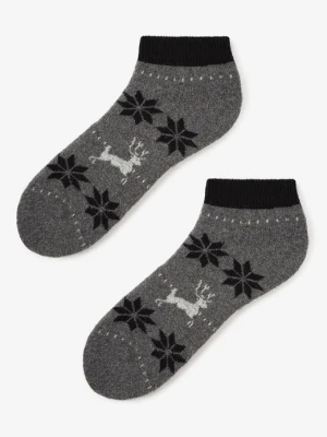 Ciepłe skarpetki męskie z zimową grafiką Angora Footies Men Terry X50 Marilyn