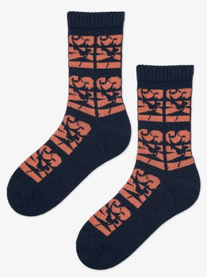 Ciepłe skarpety męskie z angorą w zimowe napisy B44 Marilyn