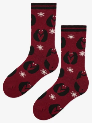 Ciepłe skarpety męskie z angorą z grafiką pingwinów B50 Marilyn