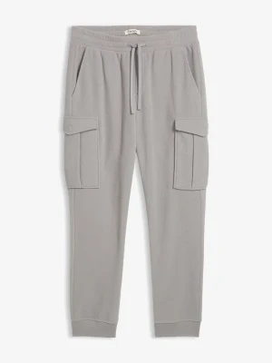 Ciepłe spodnie cargo z polarowego materiału, regular fit BonPrix szary