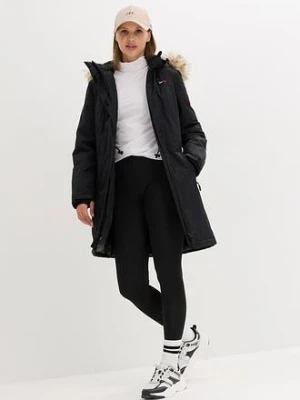 Ciepły, hydrofobowy płaszcz funkcjonalny outdoorowy ze sztucznym futerkiem bonprix