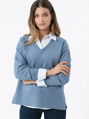 Ciepły sweter z dekoltem w serek S-NOVA Volcano