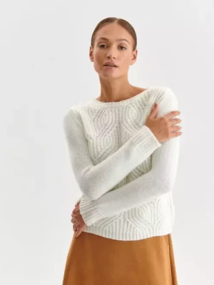 Ciepły sweter z ozdobnymi przeplotami TOP SECRET