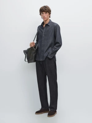 Ciężka Koszula Jeansowa - Niebieski - - Massimo Dutti - Mężczyzna