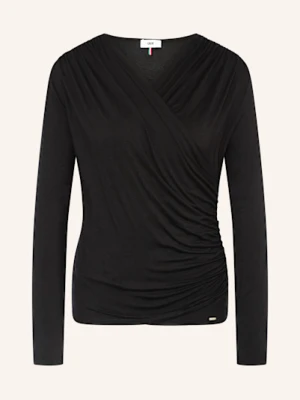 Cinque Bluzka Ciwren W Stylu Kopertowym schwarz