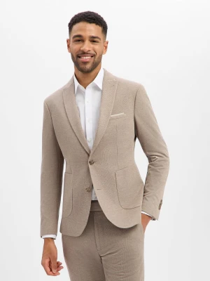 Cinque Męska kurtka modułowa - CIMichele Mężczyźni Regular Fit brązowy wypukły wzór tkaniny,