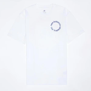 New Balance Circular Logo Graphic Tee uniseks T-Shirts biały rozmiar Odzież