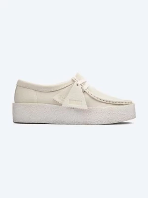 Clarks mokasyny zamszowe Wallabee Cup White kolor beżowy 26158152-CREME Clarks Originals