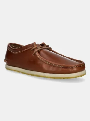 Clarks Originals mokasyny skórzane Godney Lace męskie kolor brązowy 26181128