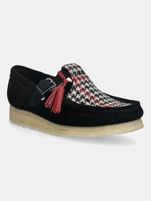 Clarks Originals mokasyny Wallabee T Bar damskie kolor czarny na płaskim obcasie 26183811