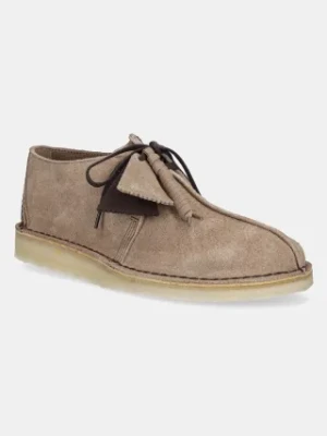Clarks Originals mokasyny zamszowe Desert Trek męskie kolor beżowy 26180650