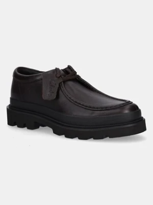 Clarks Originals półbuty skórzane Badell Seam męskie kolor brązowy 26183271