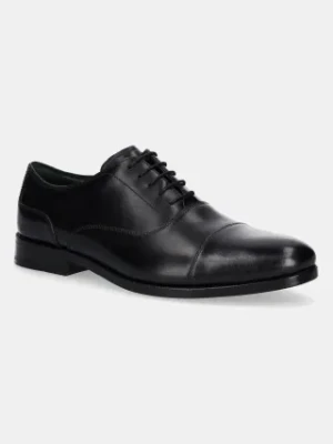 Clarks Originals półbuty skórzane CraftJames Cap męskie kolor czarny 26178572