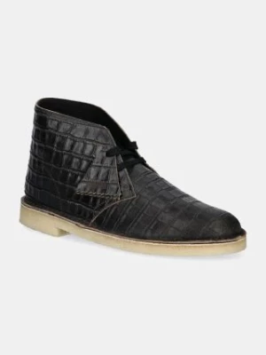 Clarks Originals półbuty skórzane Desert Boot męskie kolor czarny 26179165