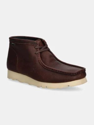 Clarks Originals półbuty skórzane Wallabee Boot Gore-Tex męskie kolor brązowy 26177730