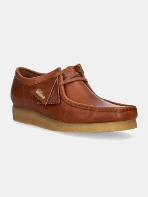 Clarks Originals półbuty skórzane Wallabee męskie kolor brązowy 26179323