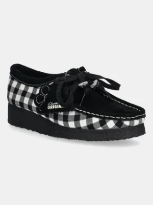 Clarks Originals półbuty Wallabee damskie kolor beżowy na płaskim obcasie 26180672