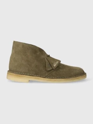 Clarks Originals półbuty zamszowe Desert Boot męskie kolor zielony 26176626