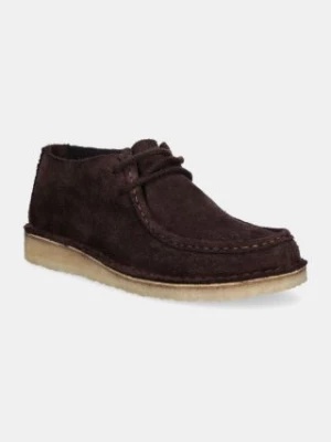 Clarks Originals półbuty zamszowe Desert Nomad męskie kolor brązowy 26177980