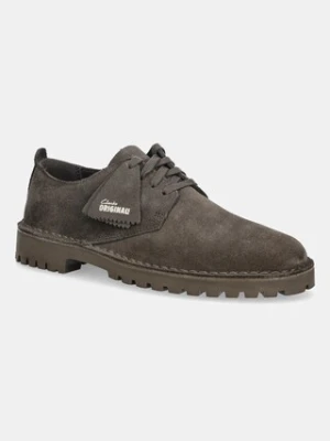 Clarks Originals półbuty zamszowe Desert Rock Lo męskie kolor brązowy 26178198