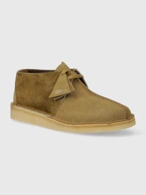 Clarks Originals półbuty zamszowe Desert Trek męskie kolor zielony 26176531