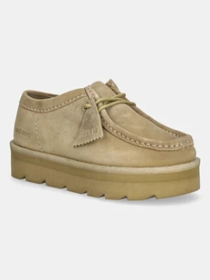 Clarks Originals półbuty zamszowe Meare Walla damskie kolor beżowy na platformie 26183785