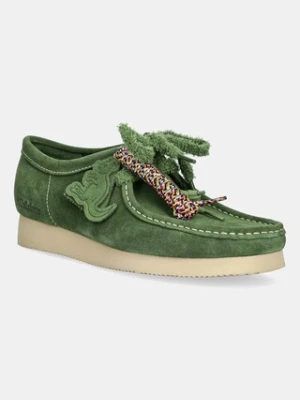 Clarks Originals półbuty zamszowe Wallabee 2604 męskie kolor zielony 26182222