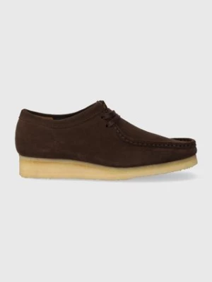 Clarks Originals półbuty zamszowe Wallabee męskie kolor brązowy 26156606