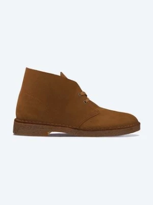 Clarks półbuty zamszowe Originals Desert Boot męskie kolor brązowy 26155481-BROWN Clarks Originals