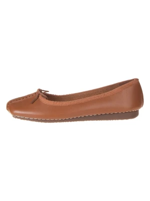 Clarks Skórzane baleriny "Freckle Ice" w kolorze jasnobrązowym rozmiar: 39