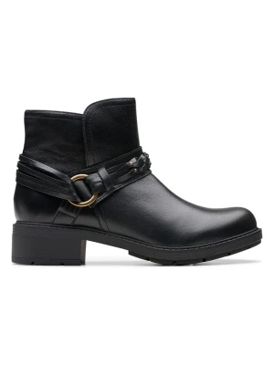 Clarks Skórzane botki "Hearth Kaylie" w kolorze czarnym rozmiar: 37,5