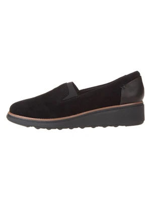 Clarks Skórzane czółenka "Sharon Dolly" w kolorze czarnym na koturnie rozmiar: 39