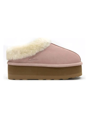 Clarks Skórzane kapcie w kolorze jasnoróżowym rozmiar: 42
