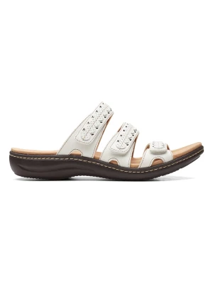 Clarks Skórzane klapki "Laurieann Cove" w kolorze białym rozmiar: 37, 5
