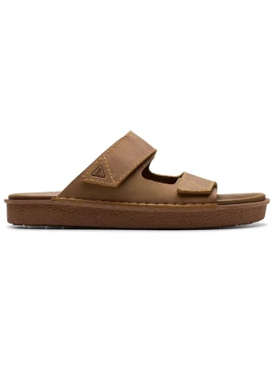 Clarks Skórzane klapki "Litton Strap" w kolorze jasnobrązowym rozmiar: 41