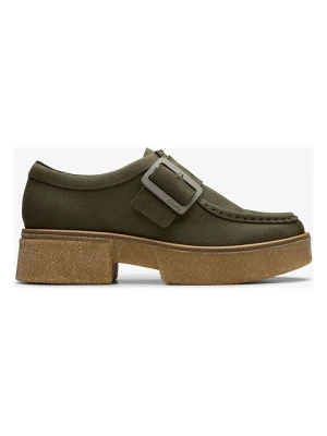 Clarks Skórzane mokasyny "Linoso" w kolorze khaki rozmiar: 39